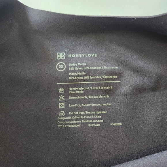 NWT Honeylove CrossOver Cami Black Shapewear Wireless Bra Tank Top Women's 2XL - Picture 3 of 5